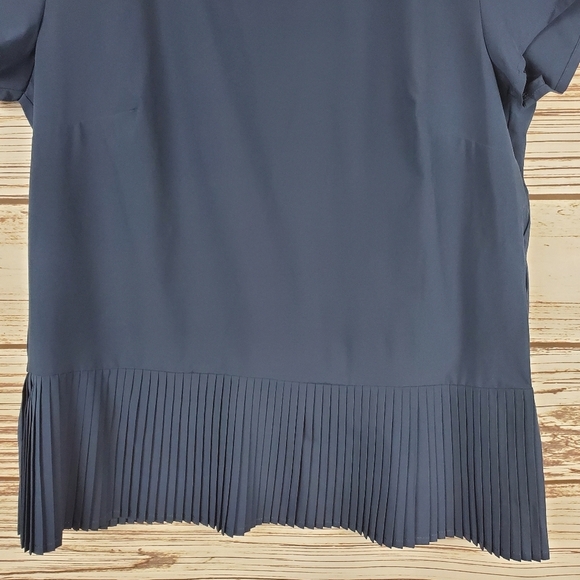 SPANX Womens Size XS Navy Blue Yes Pleats Tee Short Sleeve Top - Picture 3 of 10